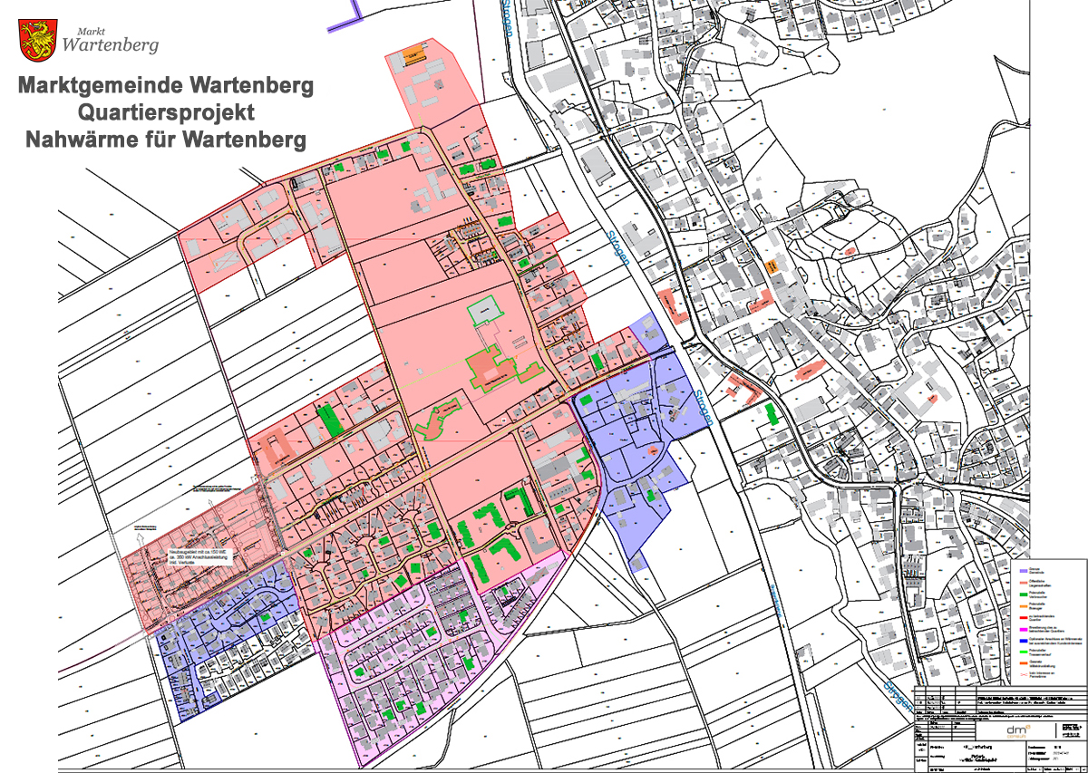 Nahwärme Wartenberg Quartiersprojekt Lageplan. Nahwärme Projekt Wartenberg